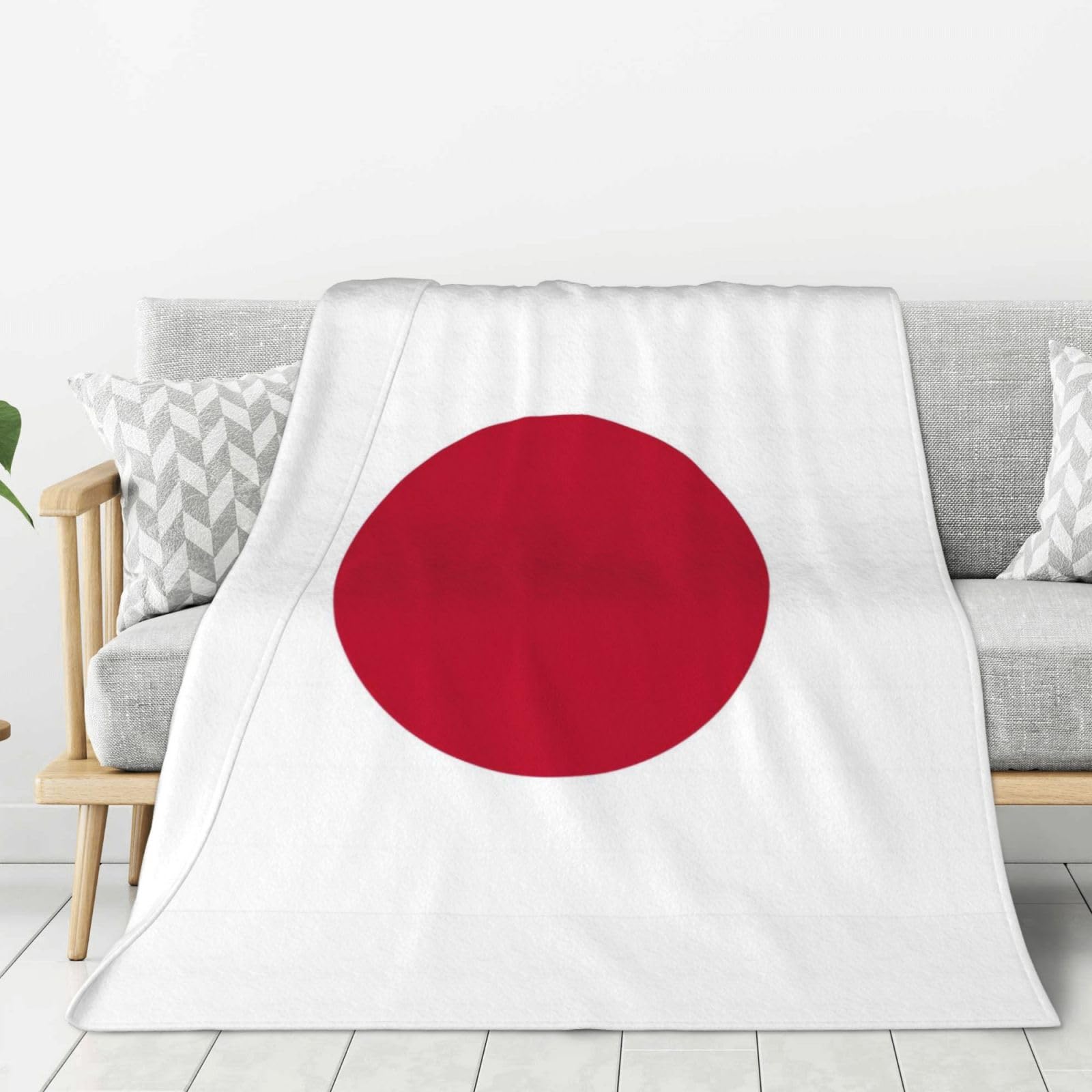 Couverture chaude flanelle super douce motif drapeau Japon
