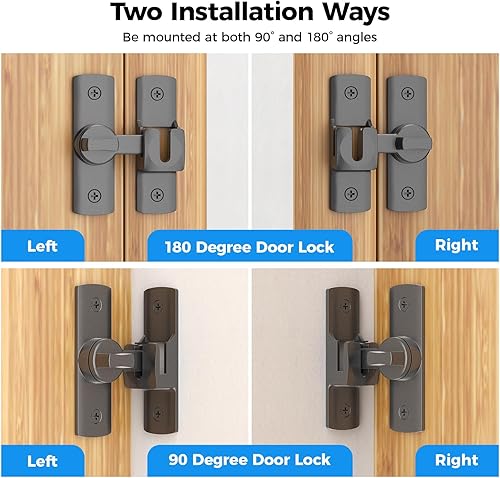Miniatura 3 de 2 pestillos para puerta de granero de grados, cerradura de puerta corredera de granero 18090, cerradura de puerta corredera para armarios, puerta de