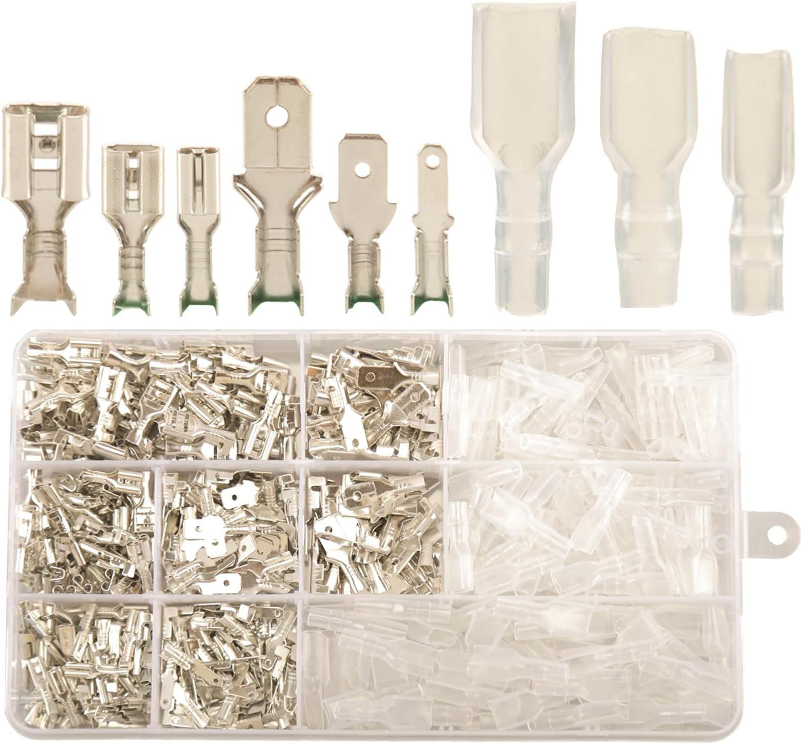 Feggizuli 540pcs 2.8mm 4.8mm 6.3mm Male and Female Spade Connectors Kit