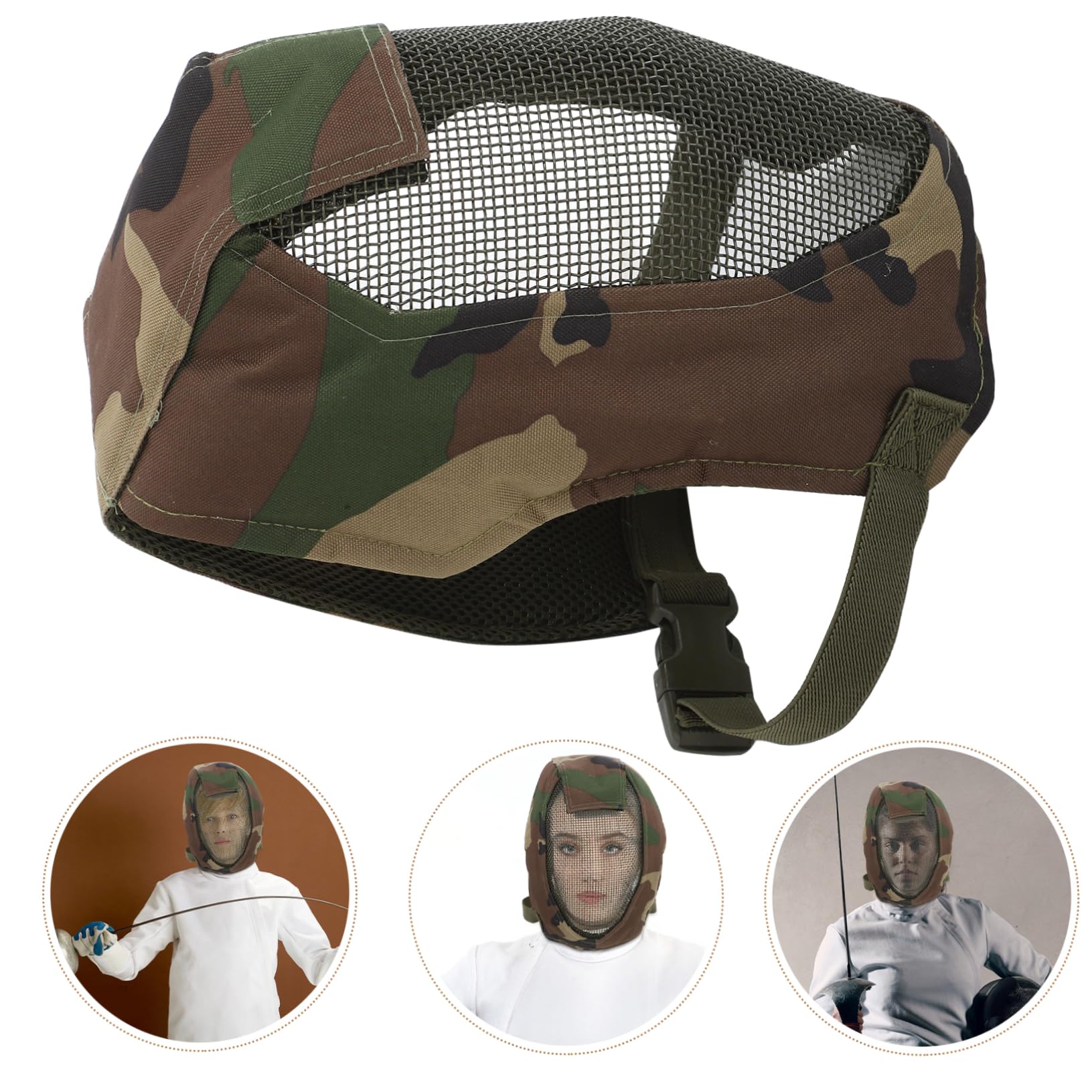 Maschera Integrale Sportiva Traspirante Protezione Viso Antiurto Tessuto Oxford Design Rete Sicura Indossare Esterno Portatile Pratica