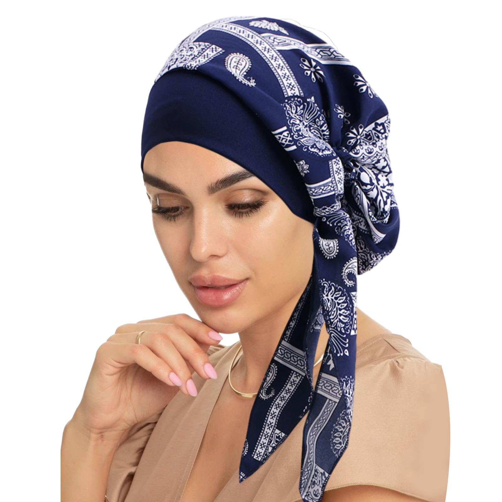 MFCGHXR Bandanas for Women,Print Vintage Turban Hair Scarves