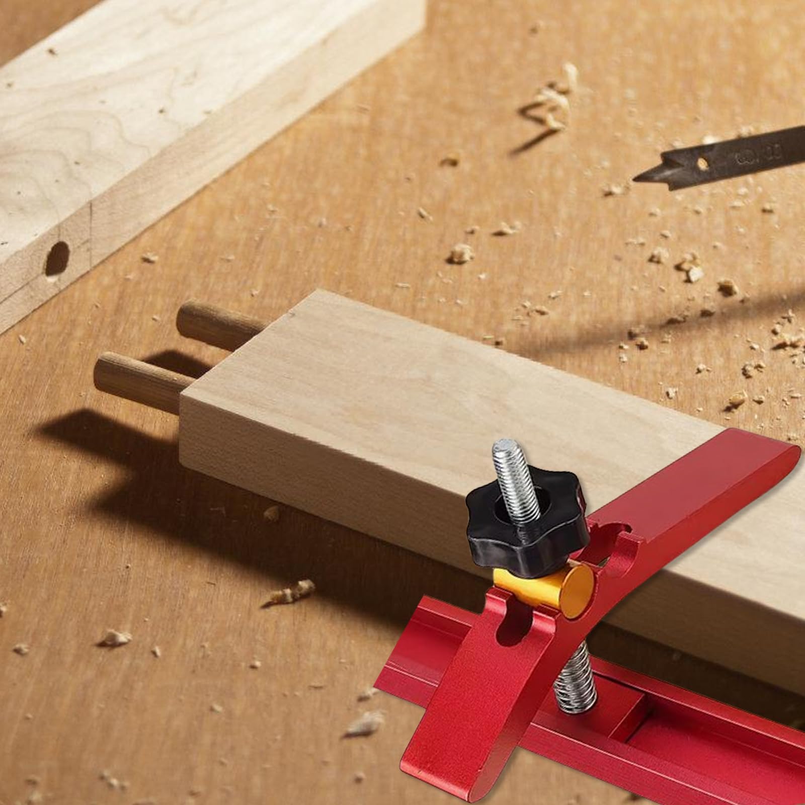 SUNOYA Rail à T Nut: 2 Pièces Alliage D'aluminium Robuste, Serre-Joints à Rainure en T et Positionnement, Pour le Travail du Bois et du Métal (Rouge)