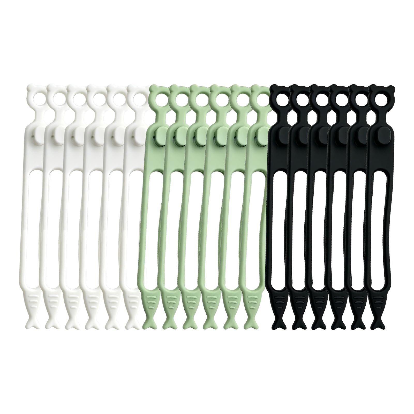 Cable Ties Silicone Reusable Cable Straps, 18pcs for Desk Management