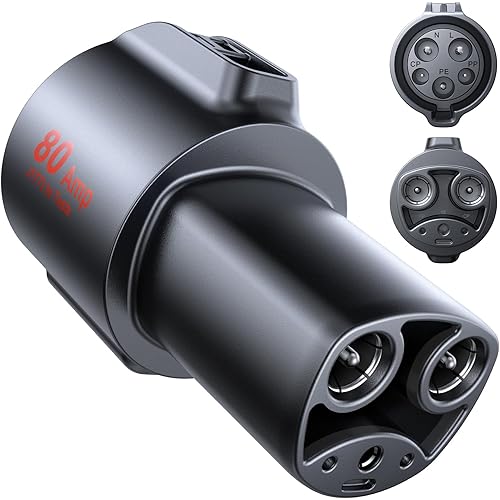J1772 to Tesla Charger Adapter, Max 80A/250V for Tesla Model Y 3 X S Cybertruck, Tesla Accessories, Connecting to SAE J1772 Charging Stations Fast & Safe Charging for Tesla only