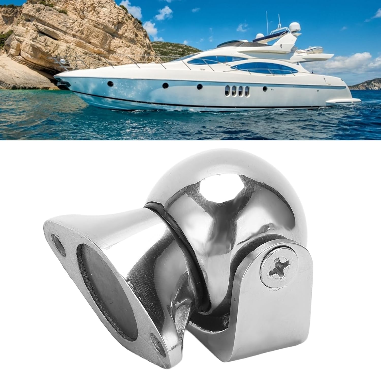 Aramox Magnetic Door Stopper Catch Stainless Steel Door Holder Catch Adjustable Angle for Boat Yacht Motorhome Home