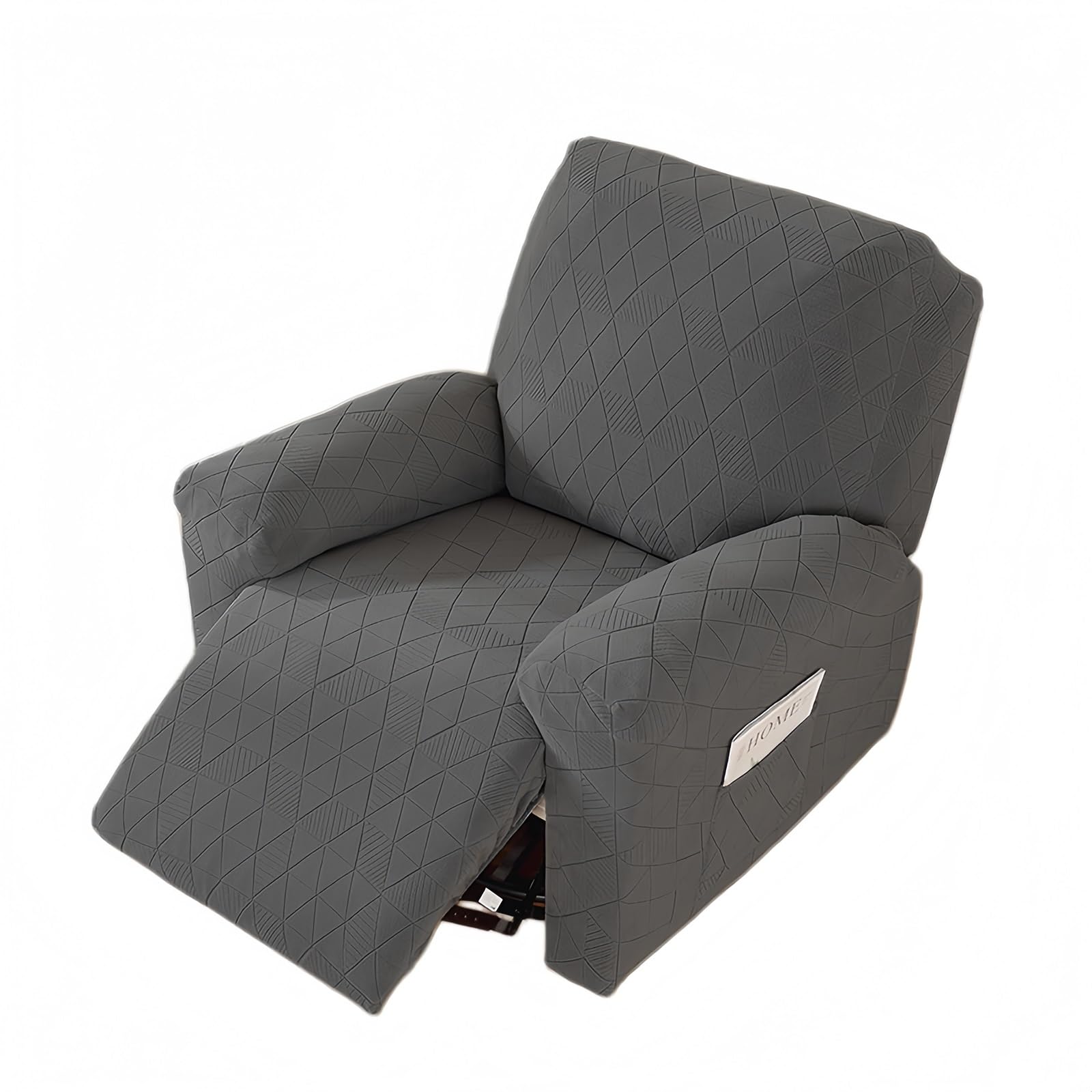 WoeiCuod 1 2 3 Seater Sofa Cover,slipcovers Polyester Stretch Sofa Covers Argyle Slipcovers Stain Resistant Scratch Resistant Easy Clean Recliner Armchair Covers For Living Room(Gray 1,Single)