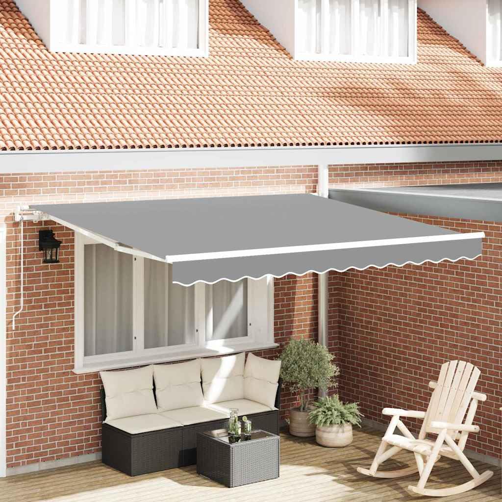 Rama markizy, biała, 300 x 250 cm, aluminiowa, zwijana, na taras i do ogrodu, trwała ochrona przed słońcem, na zewnątrz, nowoczesne zadaszenie