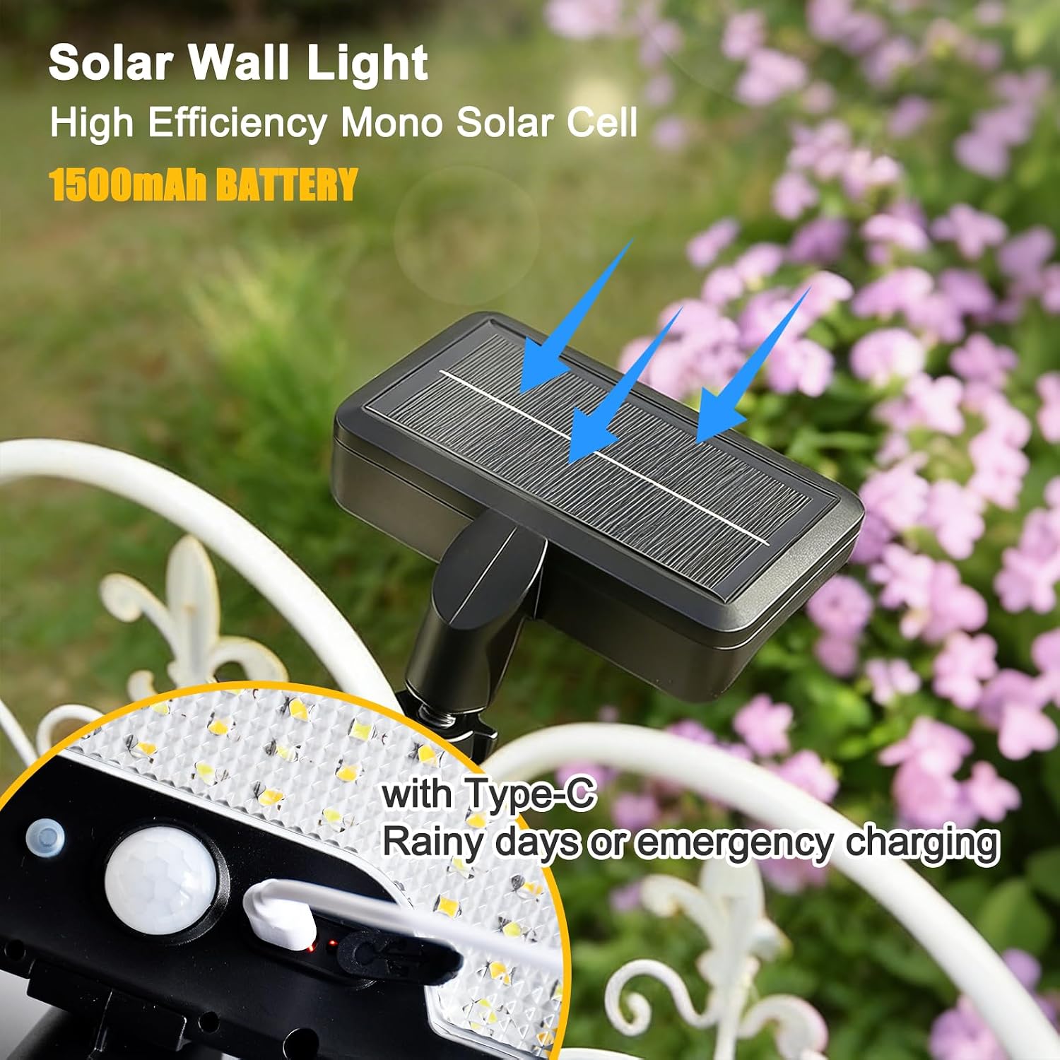 Sumaote Magnetic Solar Motion Lights Outdoor, 360°Rotatable Adjustable Solar Wall Lights with Remote Control, 3-Color Temperature, 92LEDs 600LM, IP65 Waterproof for Deck, Garage, RV, Camper (2 Pack)