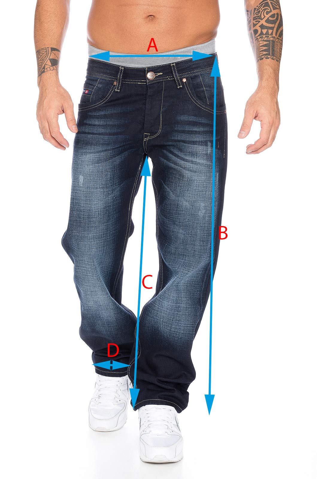 Rock Creek Jeans Herren Hose Straight Cut Gerades Bein Denim M30 | Klassische Herrenjeans mit geradem Schnitt, lange Jeanshose und Herrenhose für Alltag, Freizeit, Büro und Casual-Looks