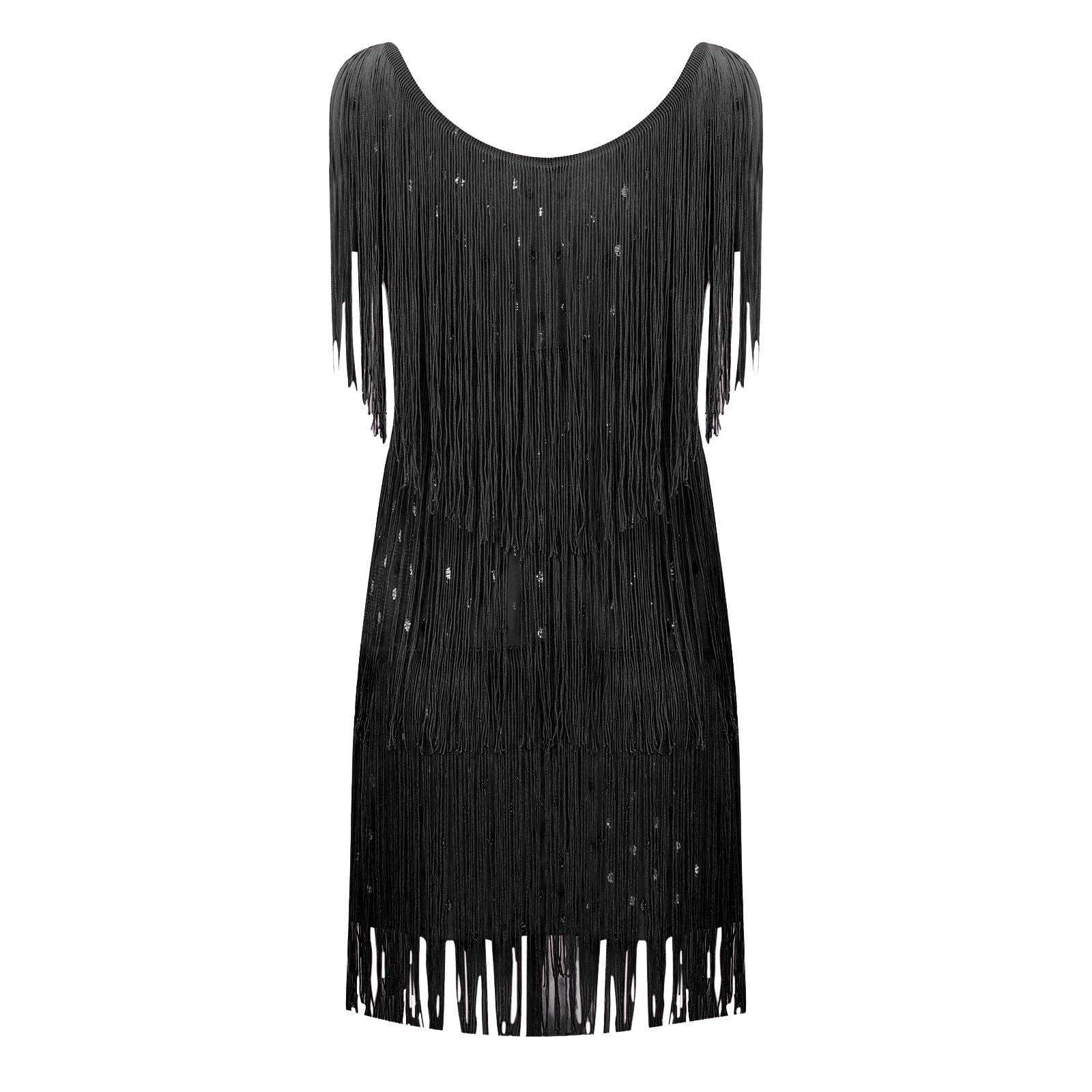 Vestido Mini de Flecos Disco Años 70 Charleston Años 20 Disfraz Mujer Traje Actuación Escenario