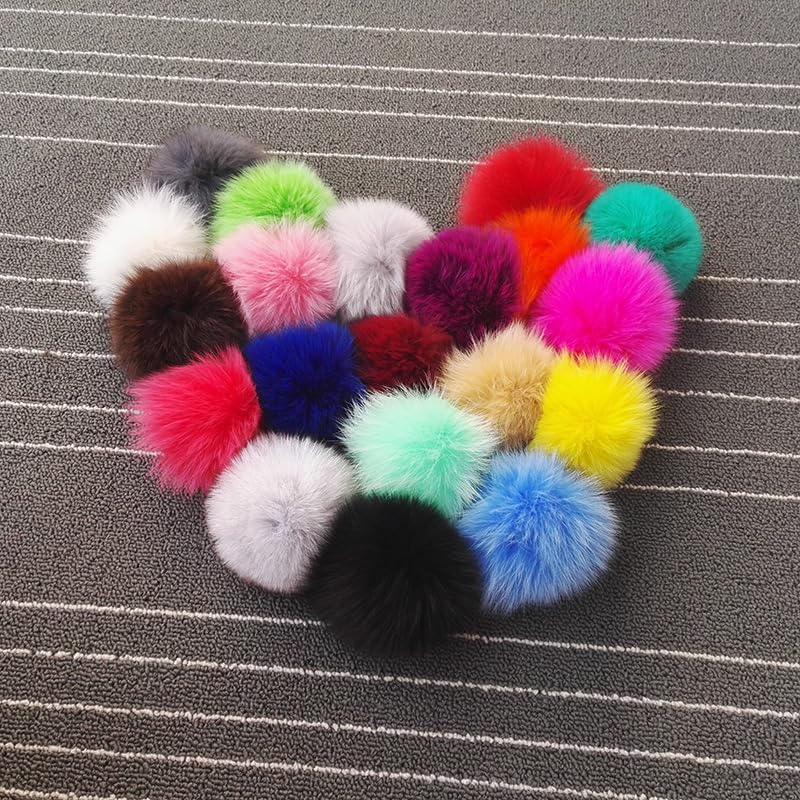 10 Pompon In Pelliccia Sintetica 10 Cm - Morbidi E Soffici Per Cappelli E Borse - Foto 10