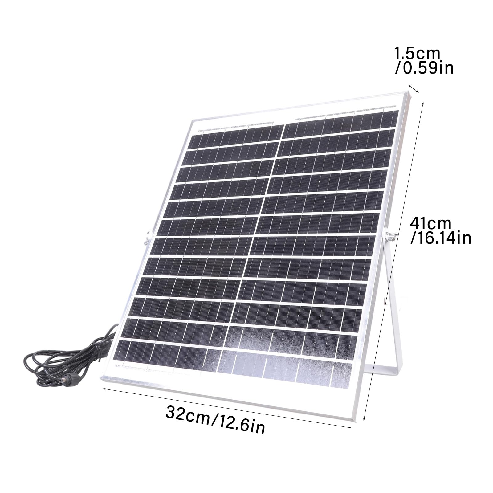 Panel solar de 12 V de 25 W con conectores de 5,5 x 2,1 mm que garantizan que la cámara funcione para propietarios de viviendas y entusiastas de la seguridad, luz LED
