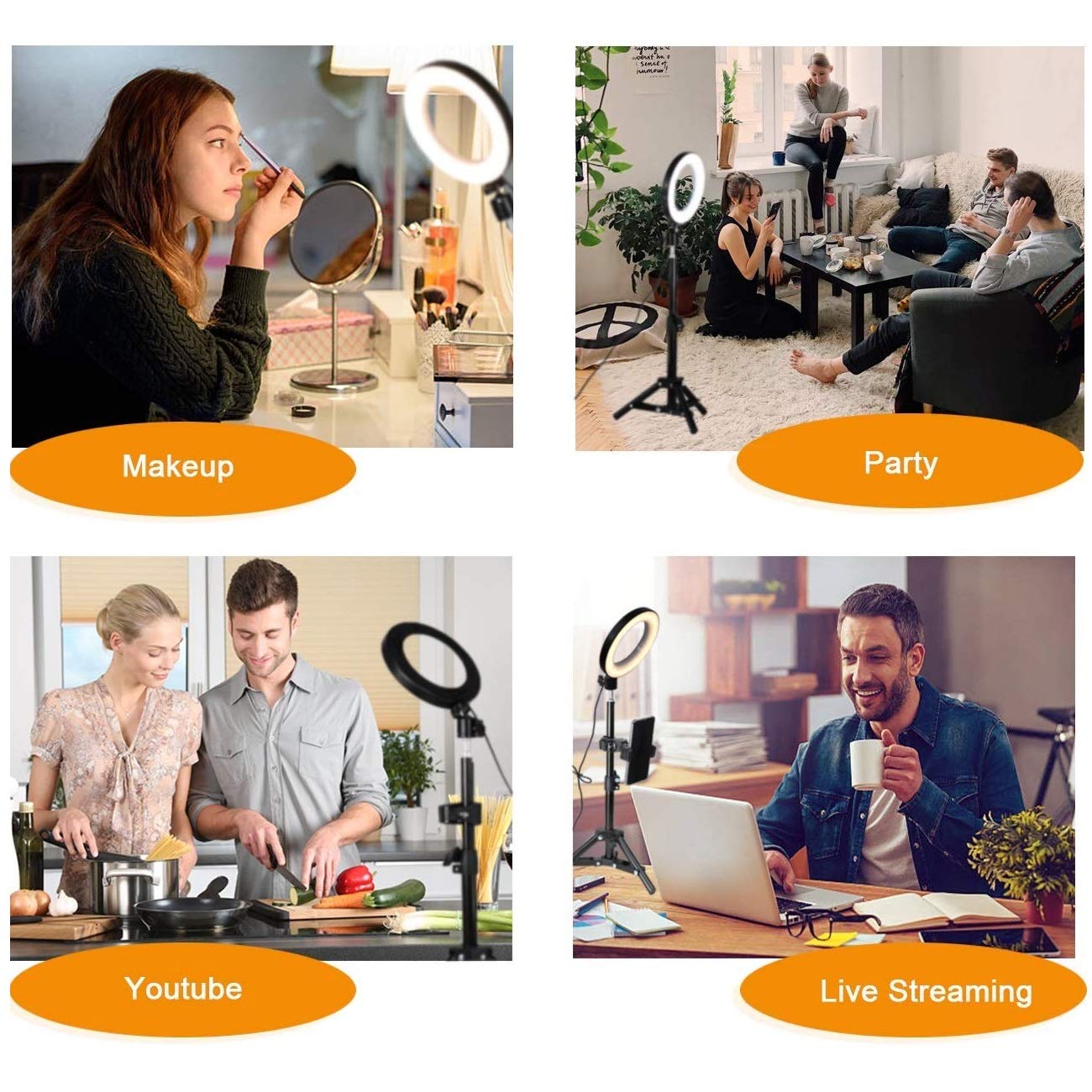 AYIZON Webcam Streaming Stand met 20cm Ring met USB Mount Kit voor Logitech C920s, C920, C930e, C922x, C992, C925e, C615, Brio - Dubbele 64cm Stand AYIZON Webcam Streaming Stand met 20cm Ring met USB Mount Kit voor Logitech C920s, C920, C930e, C922x, C992, C925e, C615, Brio - Dubbele 64cm Stand