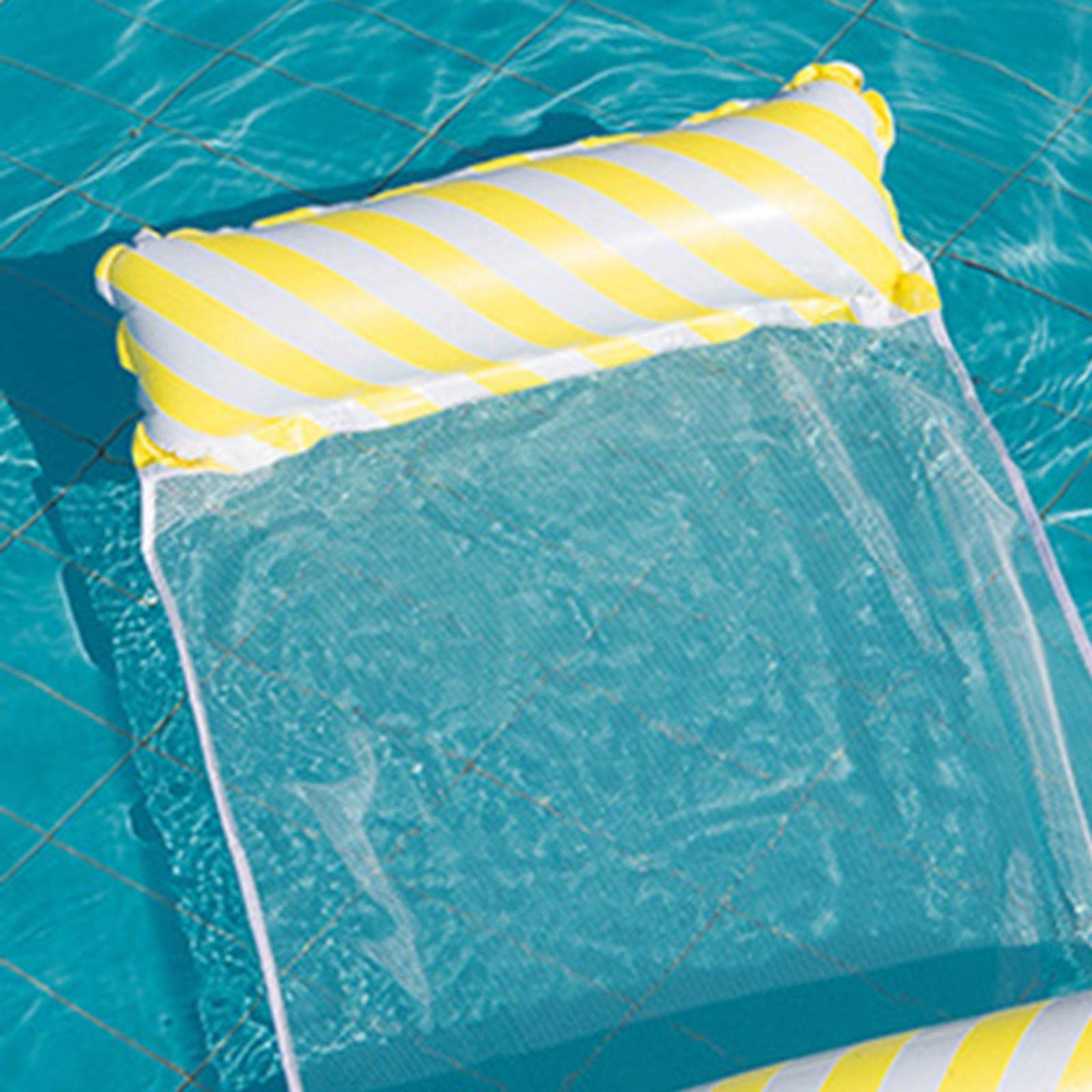 Lot de 5 hamacs flottants gonflables pour piscine Jaune 122 x 70 cm