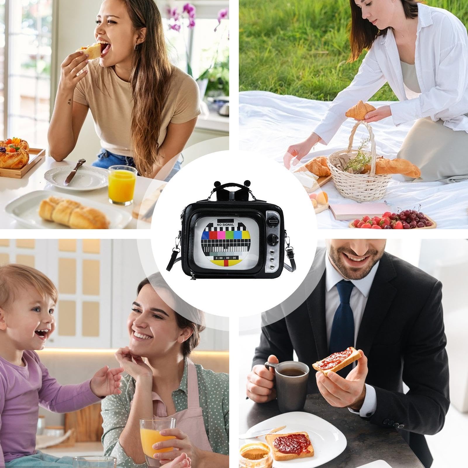 Generico Zaino Scuola Borsa Da Giorno E Mano Portatile Multifunzionale | Borsa A Tracolla A Forma TV Retrò Per Donne E Ragazze, Scuola, Viaggio, Studio, Uso Quotidiano, All'Aperto E Pendolarismo