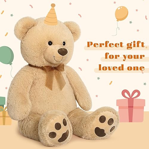 Miniatura 2 de Tezituor Oso de Peluche Grande Animal de Peluche 39 pulgadas  Oso de Peluche Grande Clásico  Juguetes de Peluche de Oso Grande Marrón para Niños