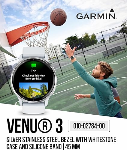 Miniatura 2 de Wearable4U - Reloj inteligente Garmin Venu 3 GPS con pantalla AMOLED de 1.772 in, características avanzadas de salud y fitness, hasta 14 días de