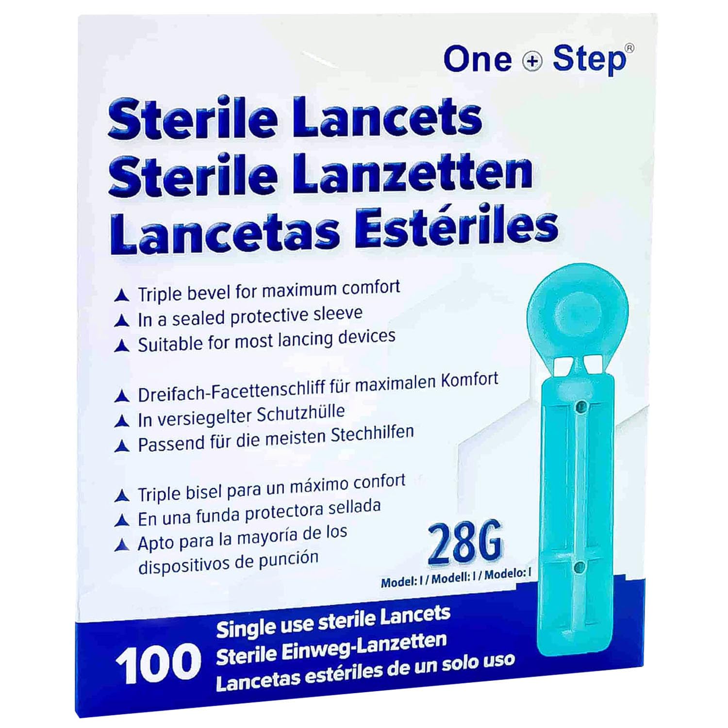 Lancette 28 G - 100 Pezzi I Lancette sterili Monouso I Lancette per il Sangue I Lancette di Sicurezza I Test della glicemia I Diabete