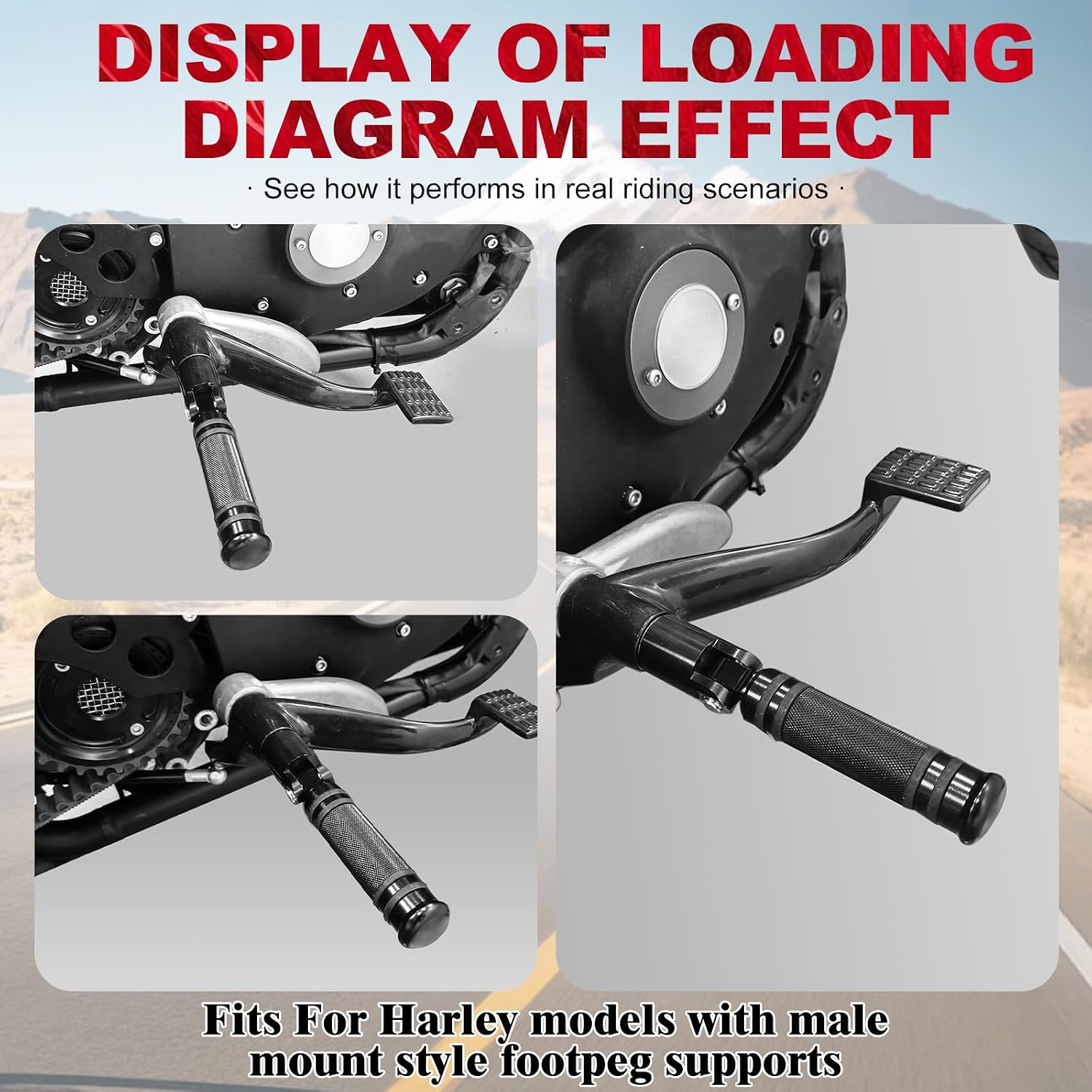 Motorcycle Passenger Foot Pegs Rear Footrest Pedal Fit For Harley Sportster XL 883 1200 Dyna Low Rider Softail Fat Boy Touring Road King Electra Glide