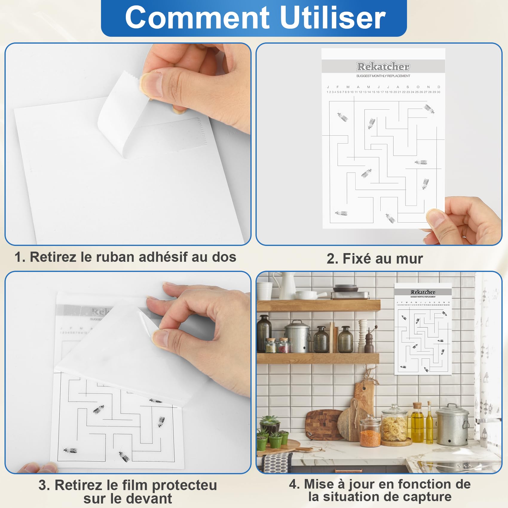 20 Pièces Anti Mites Alimentaires Piege Mites Alimentaires Piège Mite Alimentaire Anti Mite Alimentaire avec Le Plus Grand Attrait Convient pour Le Restaurant De Garde-Manger De Cuisine