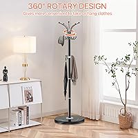 Vista 5 de ZOZOE Perchero de metal independiente, perchero moderno con base de mármol natural, diseño giratorio de 360° con 14 ganchos, perchero para colgar