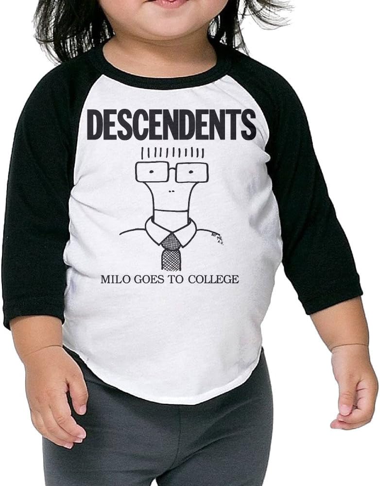 Descendents Milo Goes To College Child 3/4 Sleeve Plain Raglan Tshirts