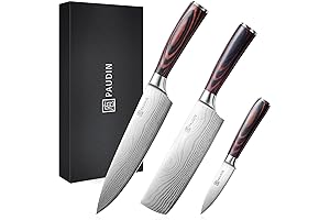 PAUDIN 3-Piece Kitchen Knife Set: Sharp Stainless Steel Blades for Professional Chefs