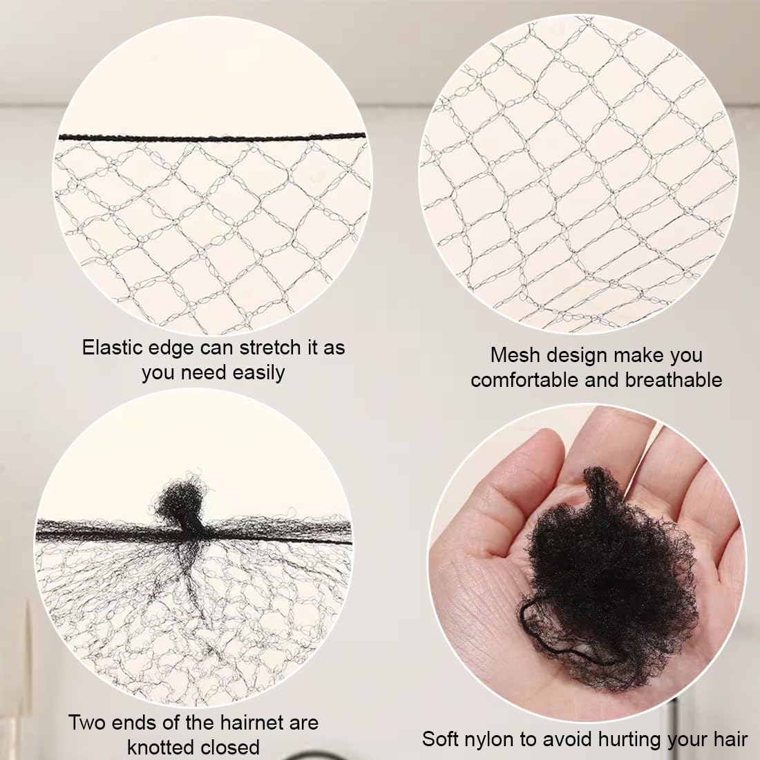 Retine per Capelli Chignon,40 Pezzi Retina per Capelli,con 50 Forcine a Forma di U per Donne,Rete Invisibile per Chignon,per Cameriera,Infermiera,Hostess,Ballerine,Chef