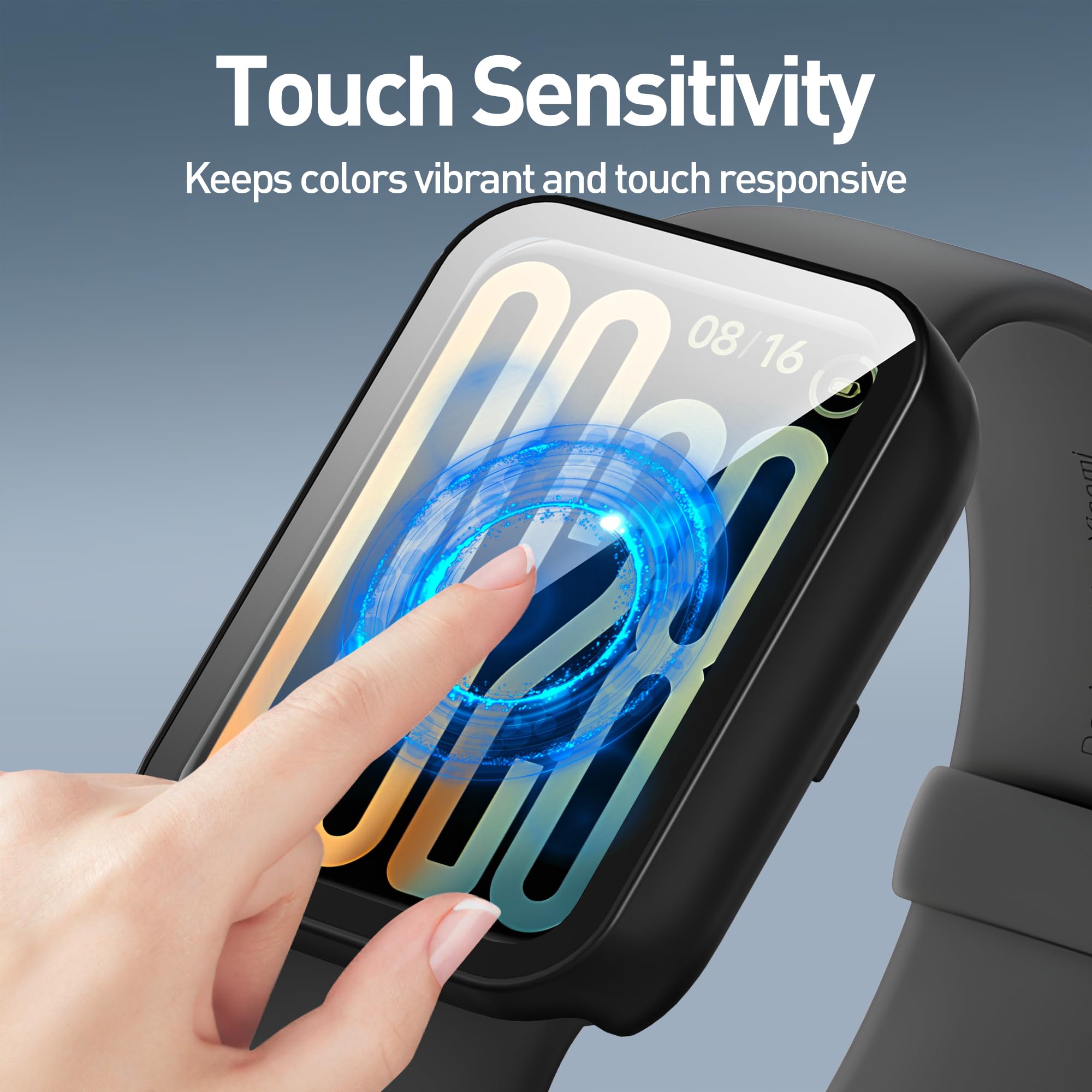 Diruite 3 Pezzi Cover per Xiaomi Smart Band 10 Pro Protezione | Resistente Ai Graffi HD Vetro Temperato Pellicola Protettiva PC Rigido Case,Nero&Blu&Trasparente