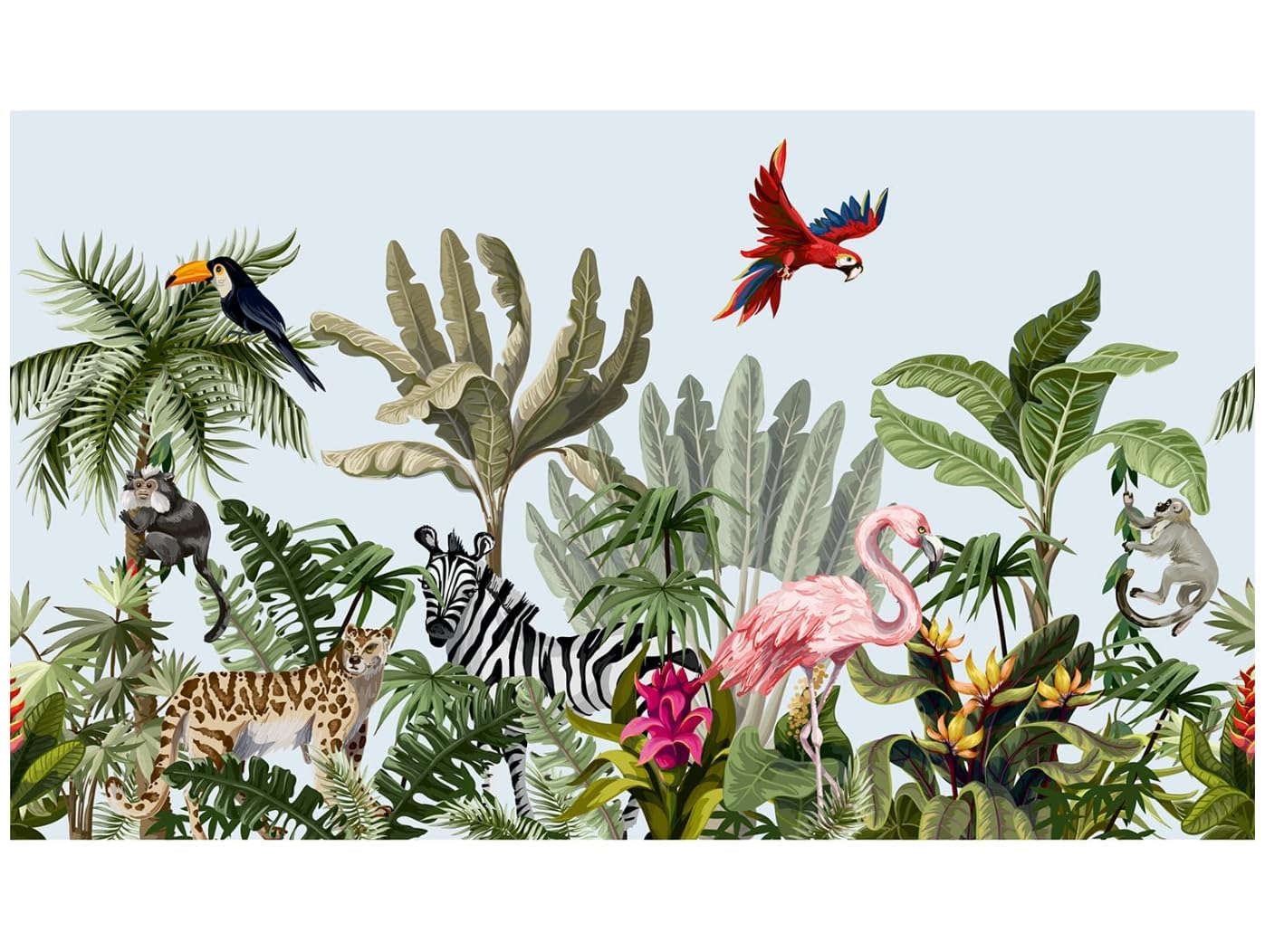 PAPER PLANE DESIGN Safari Animals Wallpaper Childrens Room Wall Mural Wallpaper-Nursery Wallpaper for Kids Room Living Room Bedroom Home Decor. (10 x 12 Feet, Canvas Texture - Non Adhesive) (B0DFVFZJXN) Amazon Price History, Amazon Price Tracker