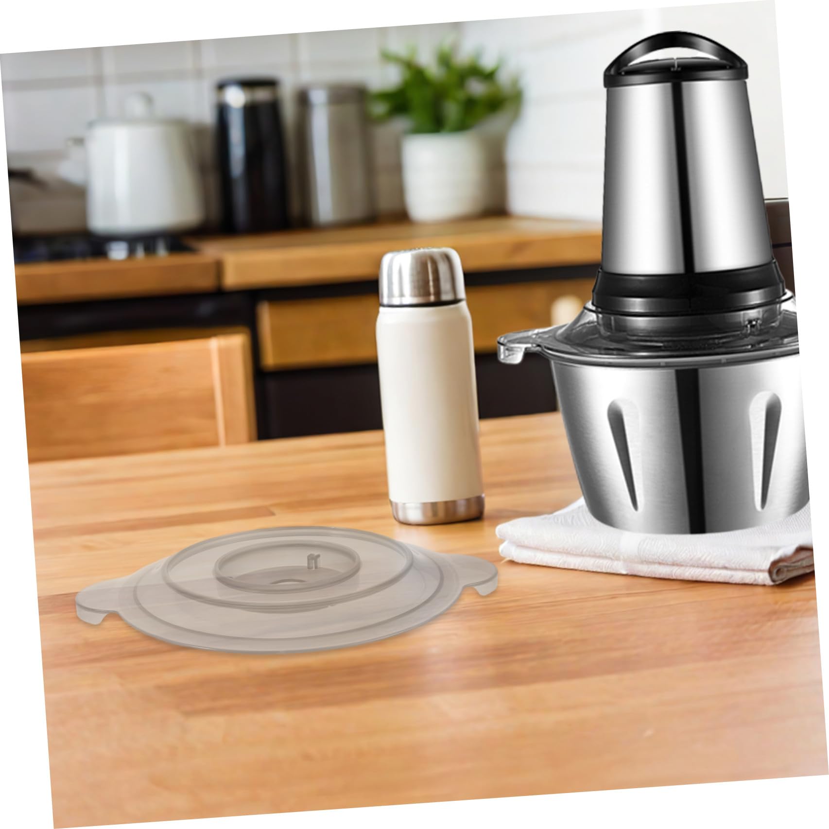 Coperchio Paraspruzzi da 2l in Plastica Trasparente Compatibile, Accessorio Affidabile per Tritacarne Elettrico per Cucina Domestica