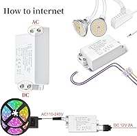 Vista 4 de Transformador de controlador LED de 10 W CC 12 V - Convertidor de conmutación de voltaje constante de 110 V CA a 12 V CC - Impermeable IP22-Pack de 2
