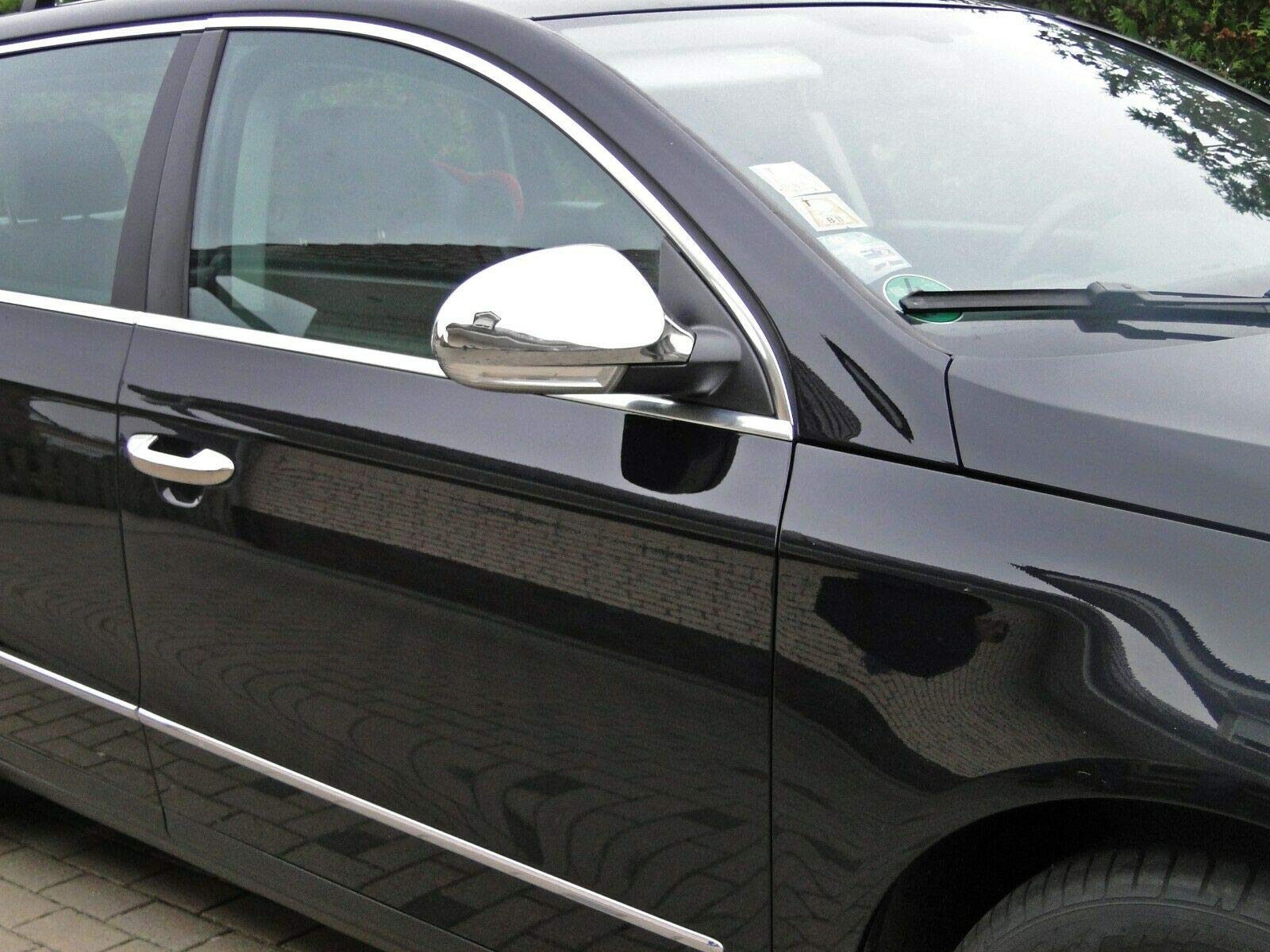 Prawidłowe chromowane obudowy lusterek do VW PASSAT B6 | 3C | 2005-2010 Stal nierdzewna 2 zestaw Zewnętrzne pokrywy lusterek