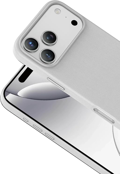 CONSTRAIN - iPhone 17 Pro ile uyumlu Apple Kılıf Deri Kaplama Soft Görünüm Magsafe ile uyumlu Premium Kapak - KREM