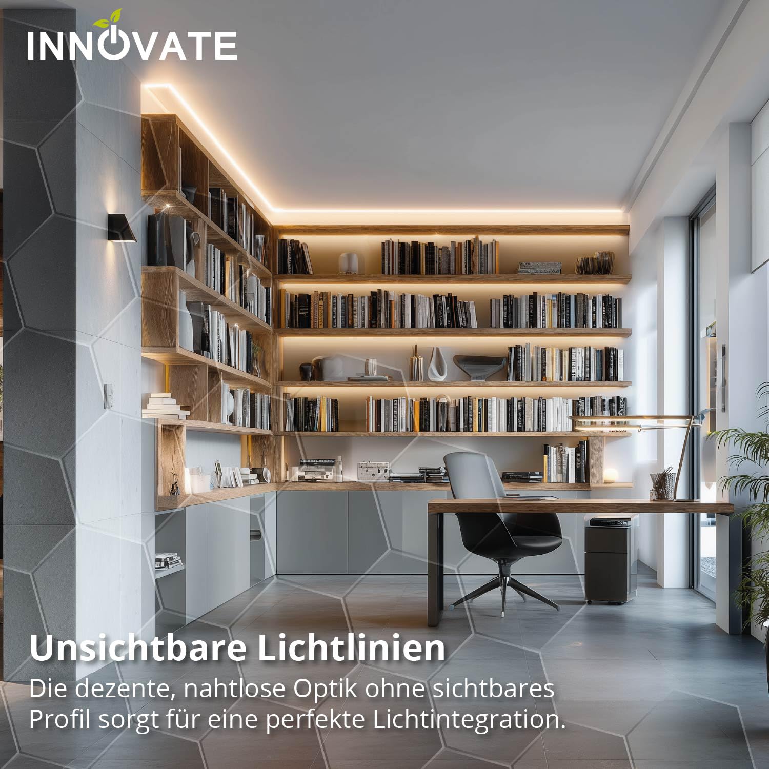 INNOVATE LED Einbauprofil 2m 4er Set [12x6mm Aluprofil Silber Diffusor Milchig] Aluprofil für LED Streifen 2m I Indirekte Beleuchtung Unterbauleuchte Küche I Ambientebeleuchtung Wohnzimmer LEDs Büro
