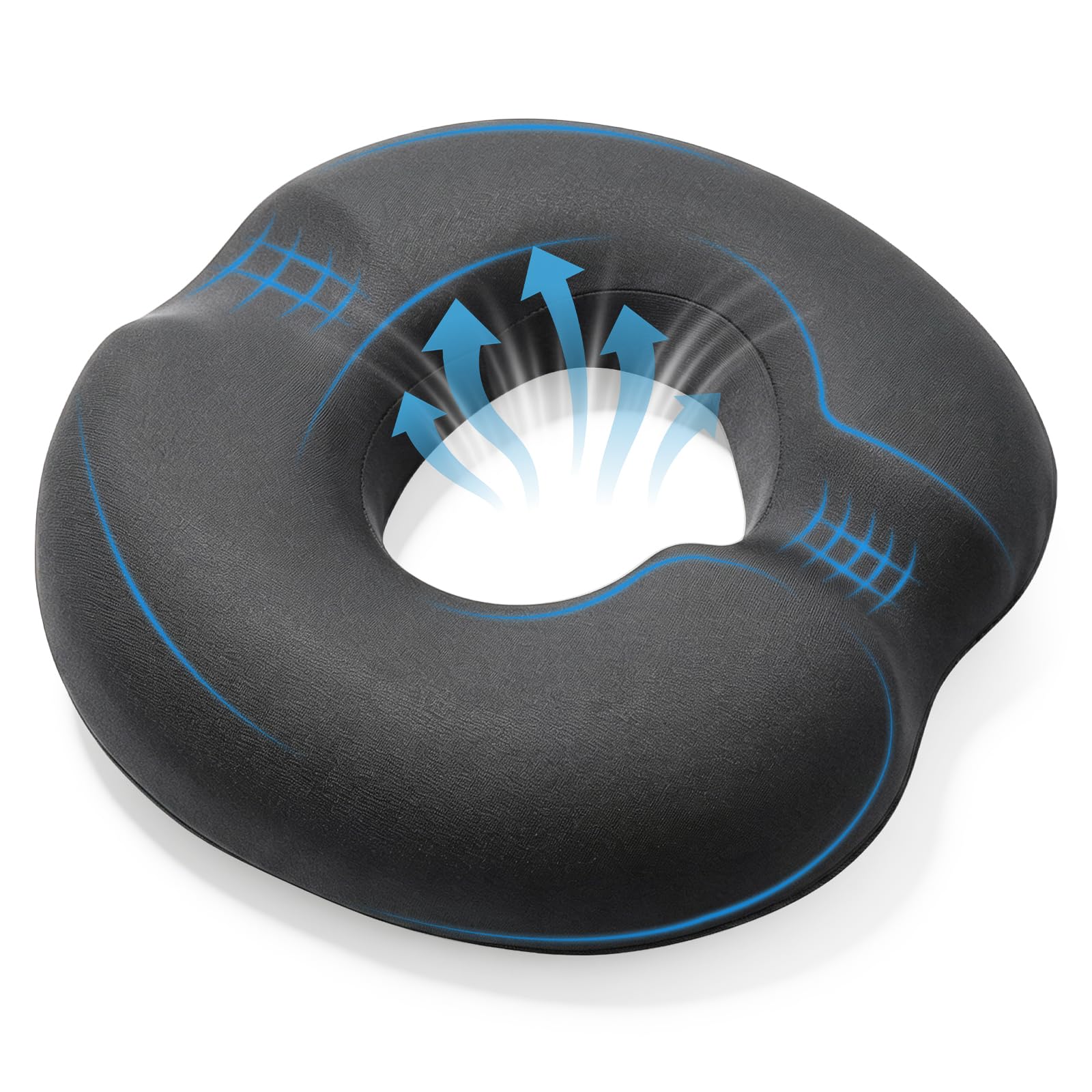KANGBES Donut Cushion for Hemorrhoids, Orthopaedic Coccyx Seat Cushion for Men, Memory Foam Tailbone Pain Relief Cushion for Office, Sciatica, Pregnancy, Postpartum Recovery, Dark Grey