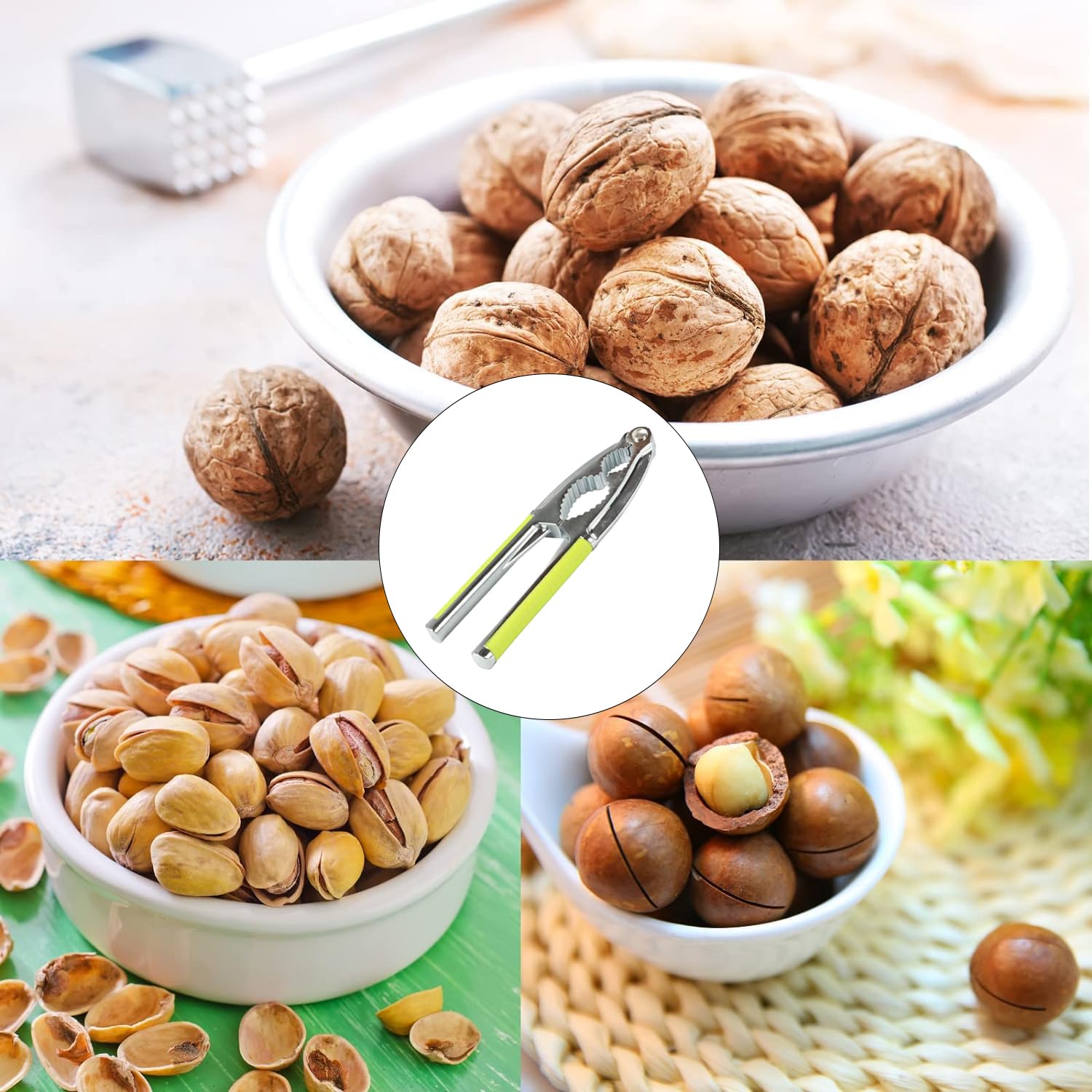 Schiaccianoci In Acciaio WUSJCOF - Antiscivolo Per Noci, Mandorle, Frutti Di Mare - Foto 6