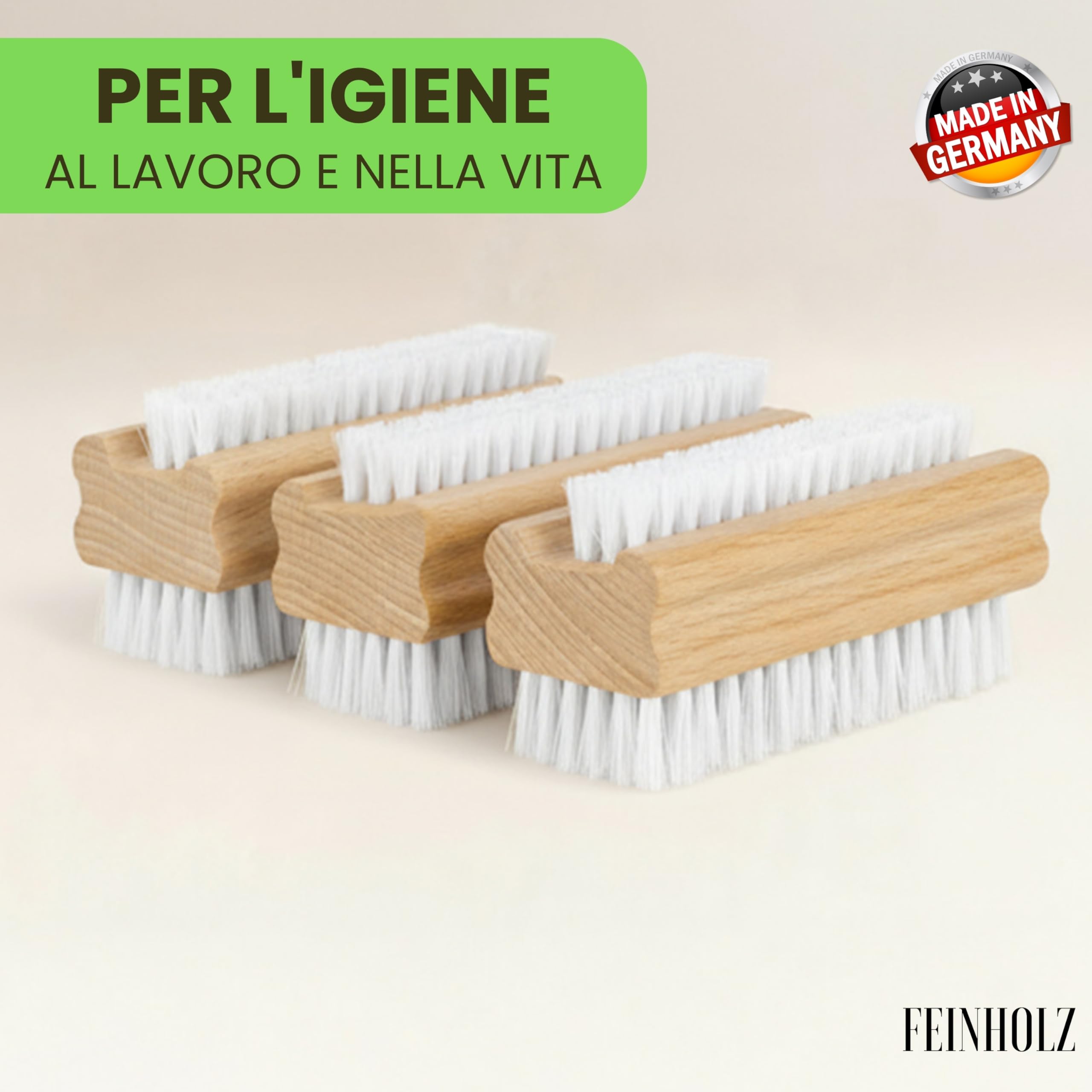 Spazzola per unghie mani (3 pezzi) • per una perfetta igiene e pulizia • spazzolino unghie bambini • Spazzole da Bagno • spazzolino unghie mani • spazzole unghie • spazzolina unghie manicure