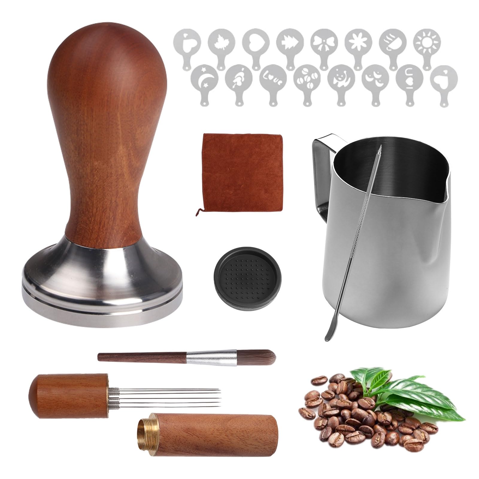 51 Mm Espresso-Tamper Set Mit Edelstahlbasis & Rührer – Perfekt Für Baristas Und Kaffeeliebhaber