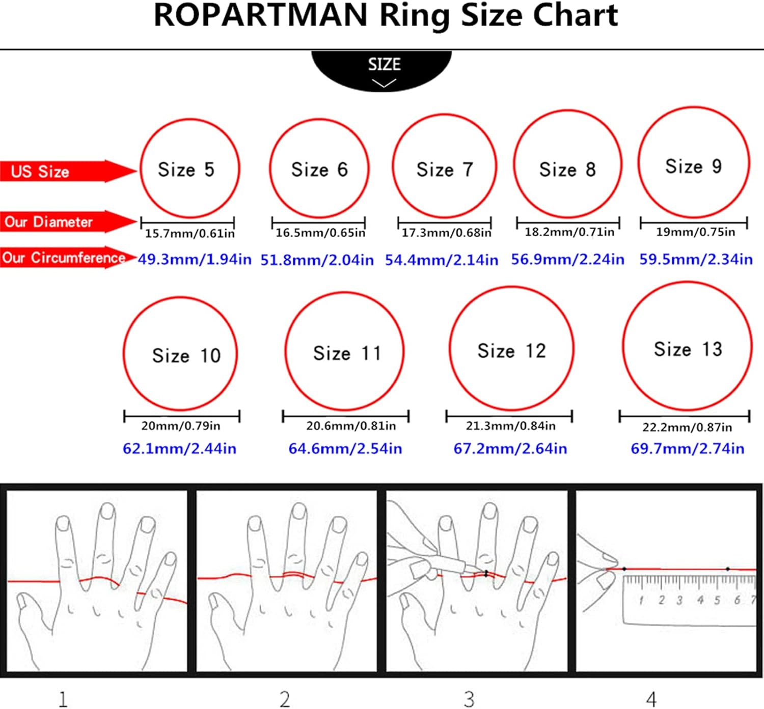 Vista 4 de Ropartman Anillo giratorio de acero inoxidable para hombres, anillos plateados y negros para la ansiedad, anillo de cruz de oración para aliviar