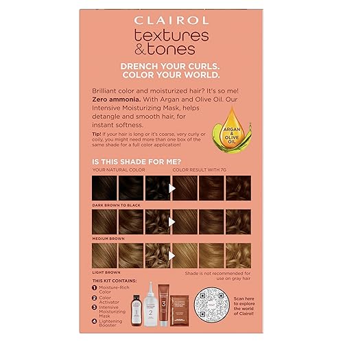 Miniatura 2 de Clairol Textures & Tones - Tinte permanente para el cabello, color rubio luminoso 7G, paquete de 1 unidad