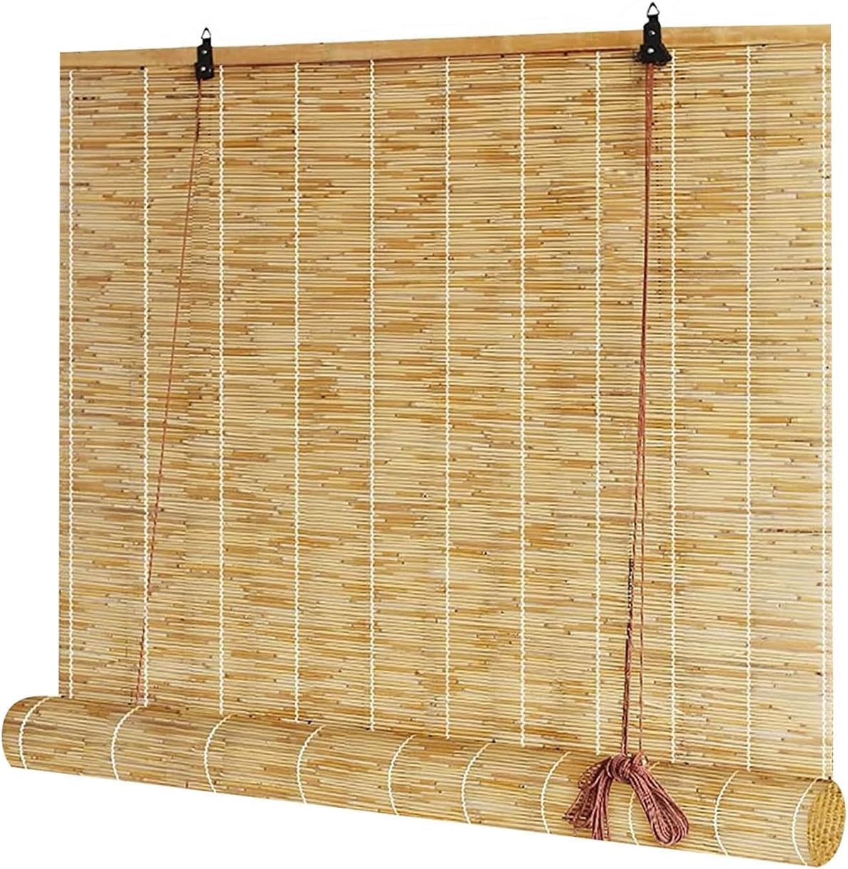 Sunshade Bamboo Roller Blind 60 80 90 100 120 Cm Wide Natural Reed Curtain Privacy Screen Bamboo Shades For Patio Outdoor Roller Blinds Kitchen Blinds For Windows Door Curtain