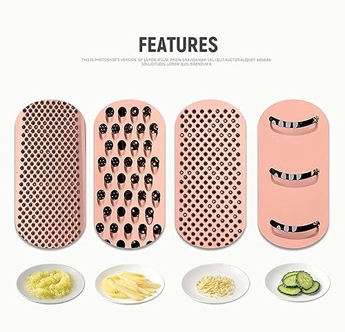 Miniatura 5 de Rallador de queso de 4 caras con rallador de caja multiusos de mano, acero inoxidable para micro-rallado, 4.1 x 3.1 x 9.3 in (color arcoíris)