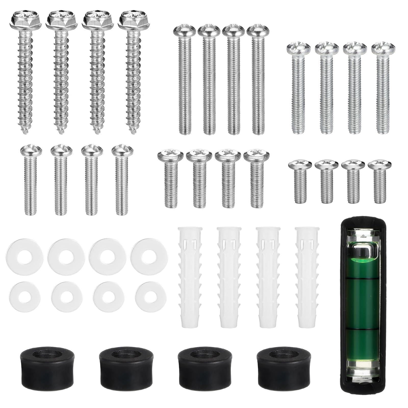 Kit Viti Per Montaggio TV – Scatola Organizzata, Viti M4 M5 M6 M8, Distanziali, Universale Per Tutte Le TV