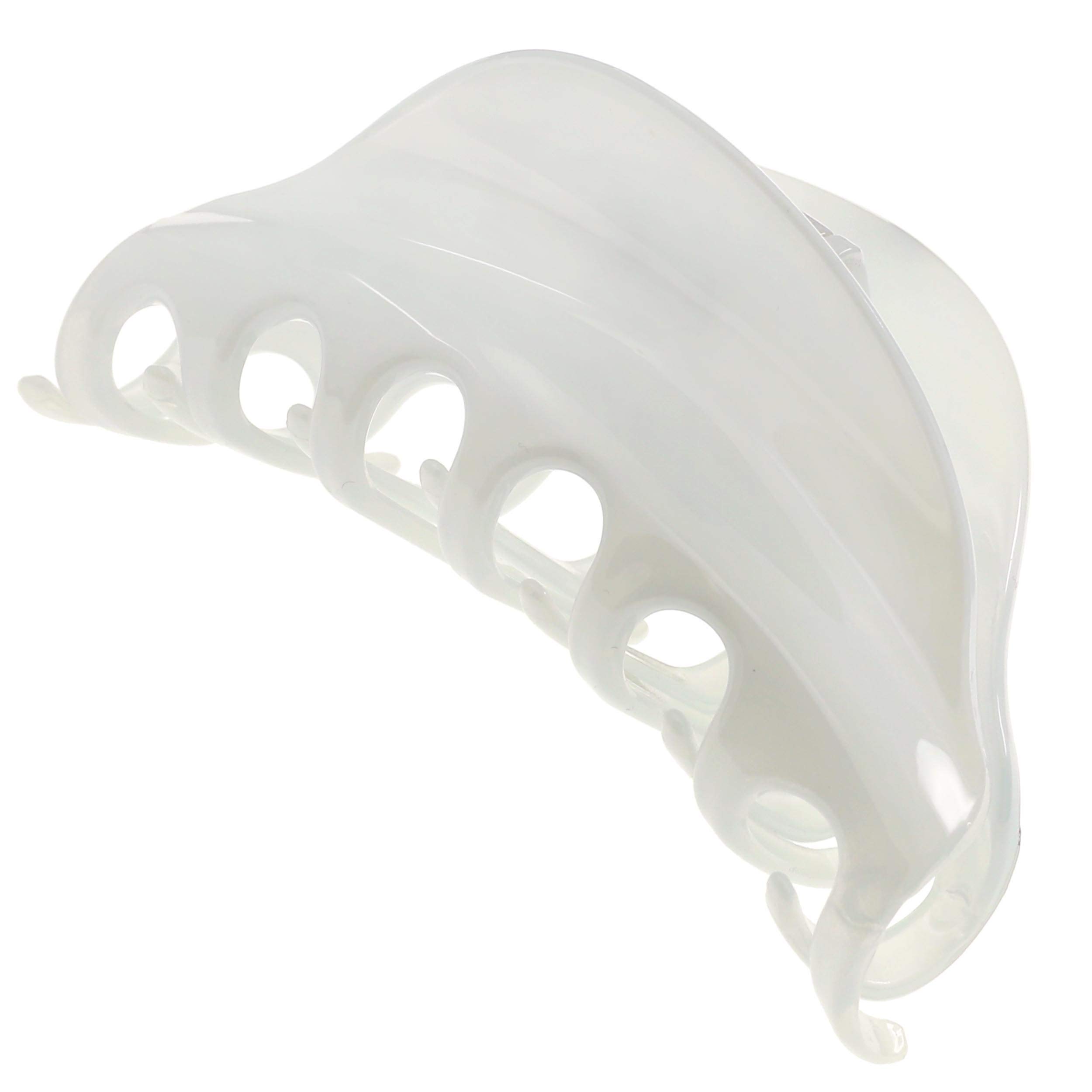 CAMILA PARIS CP2555 (3.75") French Made Hair Accessories for Women, Hair Claw Clamp Clips, White. Strong Hold/No Slip Grip and Durable Styling Girls Hair Ornaments. Made in France