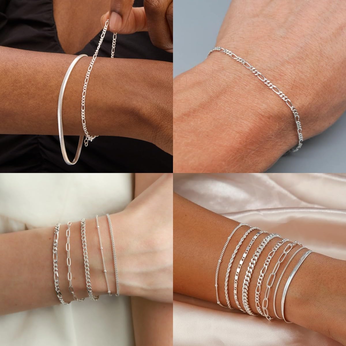 33FT Silver Figaro Chains 3.5mm Stainless Steel Chain for Jewelry Making