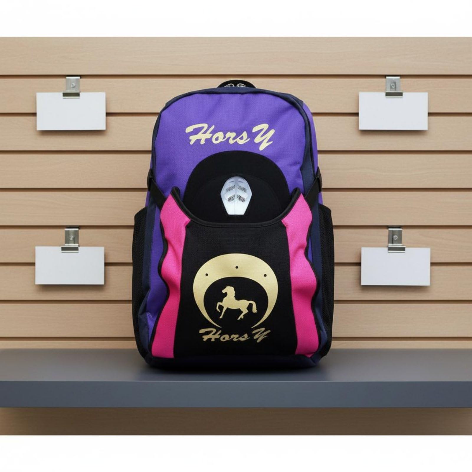 Perfeclan Equestrian Sports Pack Mochila Ecuestre Bolsa Casco Botas Caballo Compartimentos Prácticos Separación de Equipo Respaldo Ventilado Adecuada para Entrenamiento Rutina Competitivos