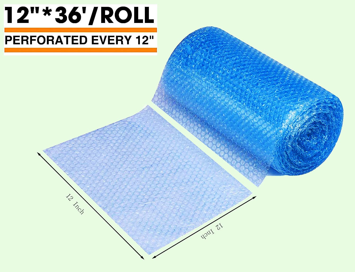 Rolki amortyzujące bąbelki, 2-pak, 30 cm x 182 m, 3/16 cala, folia bąbelkowa, do pakowania, przenoszenia materiałów, dla małych firm (NIEBIESKI)
