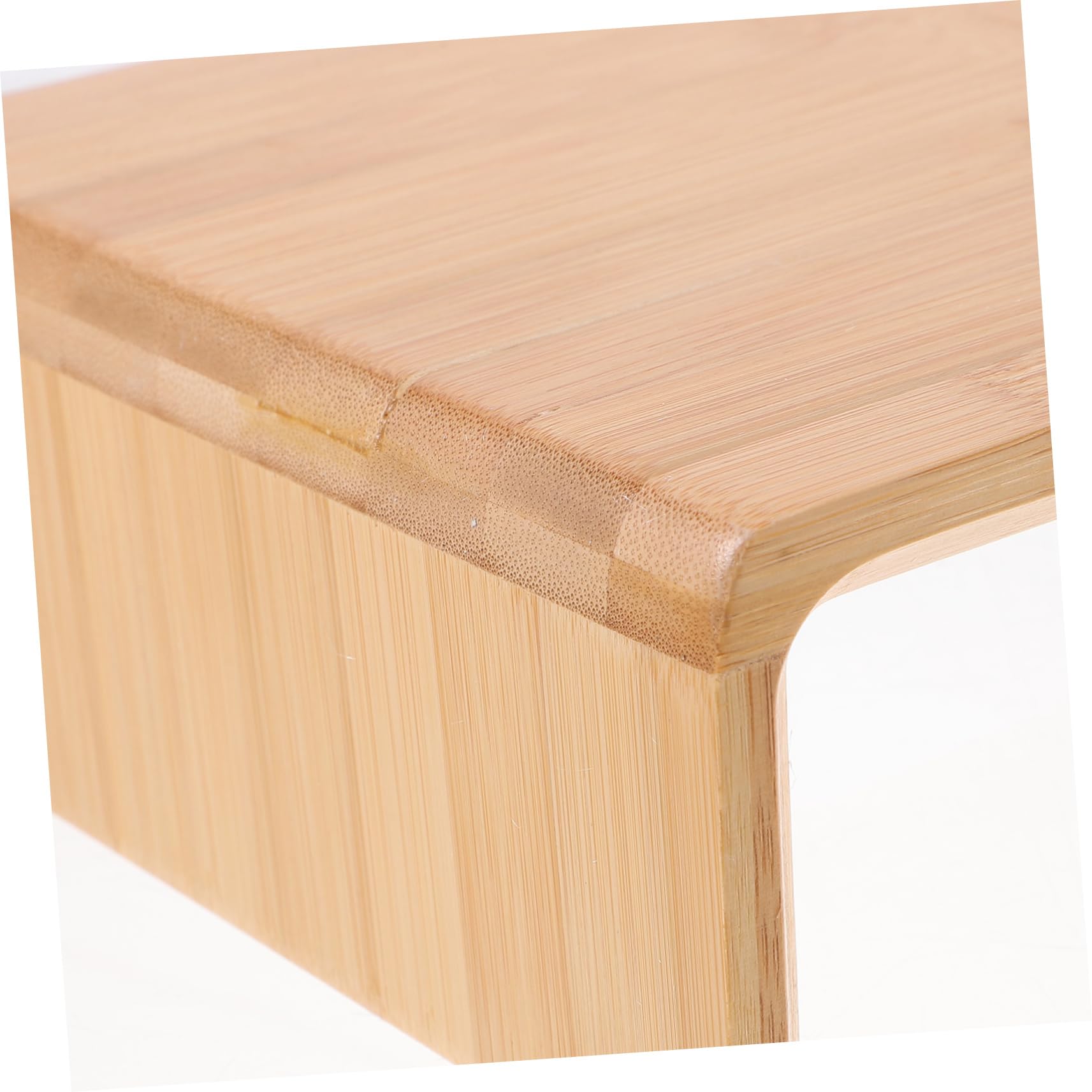 jojofuny Supporto per Monitor in bambù Beige Rialzo Ergonomico per Postura Confortevole e Benessere Visivo, Semplice e Rustico per Casa e Ufficio