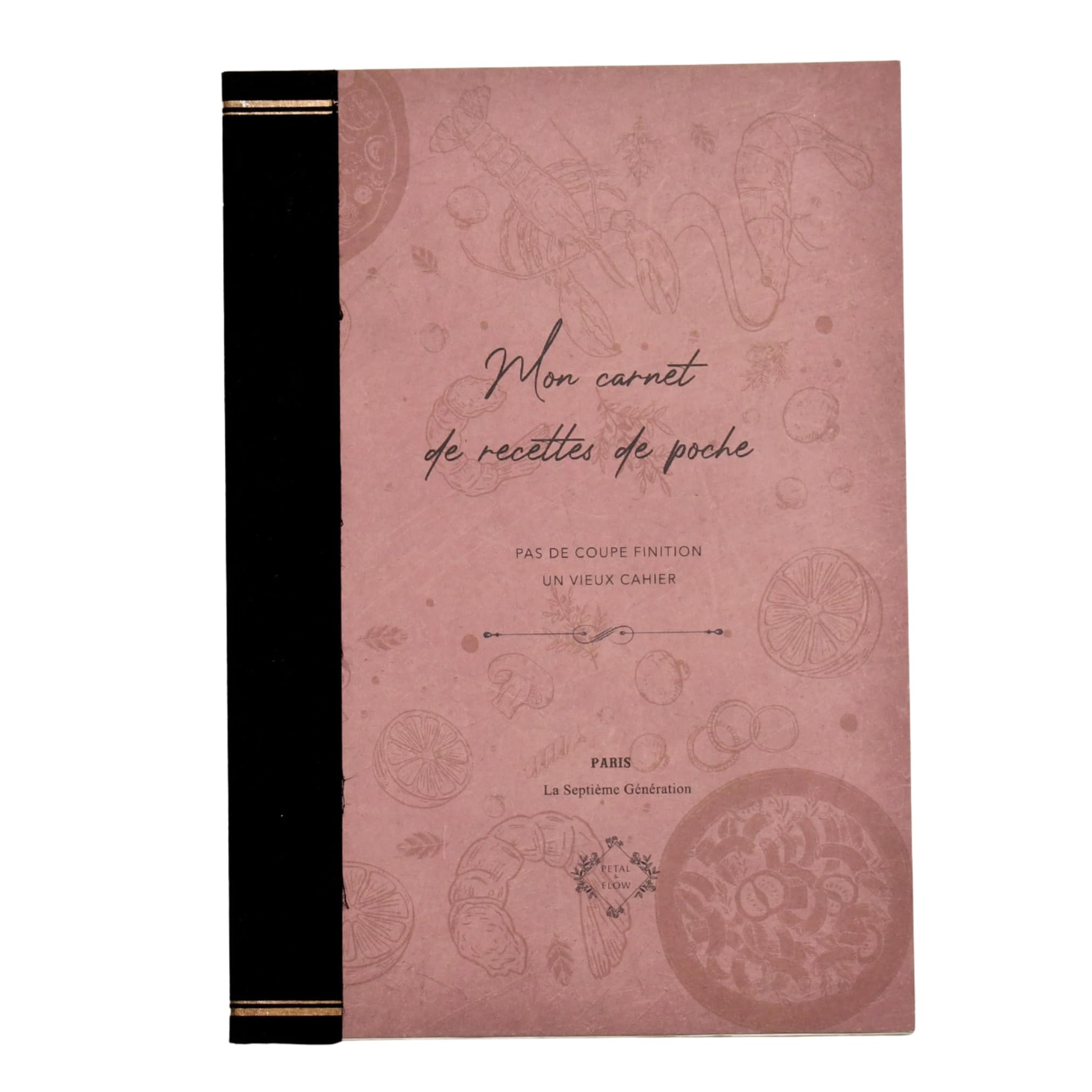 PETAL &amp; FLOW B6 Size Rough NoteBook 5" x 7", 288 pages (144 sheets), Vintage Style (Gourmet)